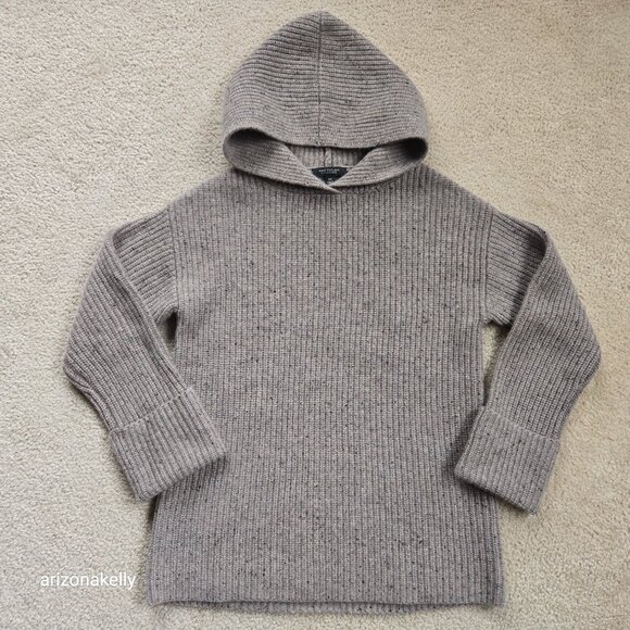 NWOT Ann Taylor Flecked Cashmere Ribbed Hoodie Thick - Picture 14 of 14